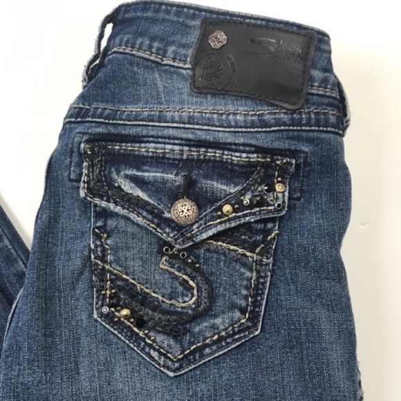 Silver Tuesday Boot Cut Distressed Jeans Sz 25 - Picture 2 of 7